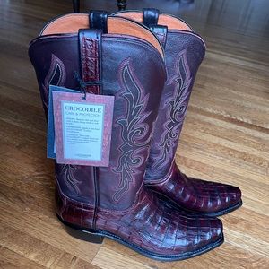 NEW Lucchese Crocodile Boots, Size 9.5D, 7-Toe